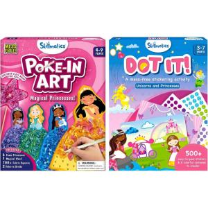 Skillmatics Poke in Art Magical Princess & Dot it Unicorns & Princesses Bundle, No Mess Art for Kids, DIY Creative Activity, Gifts for Boys & Girls Ages 3, 4, 5, 6, 7, 8, 9