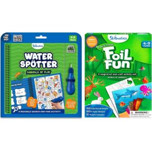 Skilmatics Water Spotter Animals & Foil Fun Animals Bundle, Mess-Free Art for Kids, DIY Craft Kits, Creative Activity, Gifts for Ages 4, 5, 6, 7, 8, 9