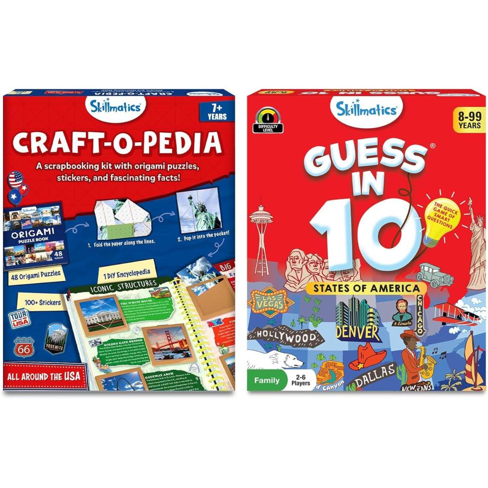 image:imageSkillmatics Craftopedia USA Scrapbooking Kit amp Guess in 10 States of America Bundle Perfect for Boys Girls Kids amp Families Who Love Educational Toys Gifts for Ages 7 8 9 10 and Up
