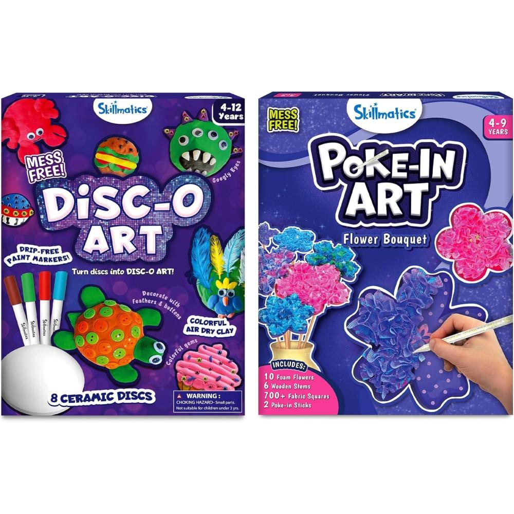 image:imageSkillmatics Disco Art amp Pokein Art Flower Bouquet Bundle DIY Creative Activity Gifts for Boys amp Girls Ages 4 5 6 7 8 9 10 11 12