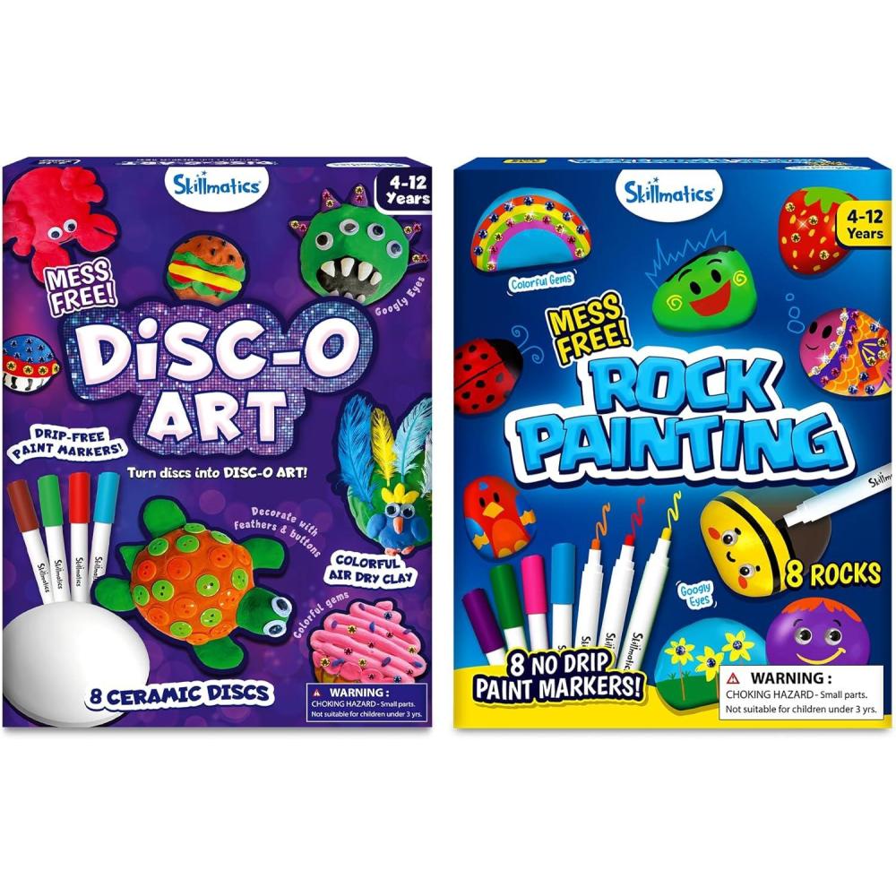 image:imageSkillmatics Disco Art amp Rock Painting Bundle No Mess Art for Kids DIY Creative Activity Gifts for Boys amp Girls Ages 4 5 6 7 8 9 10 11 12