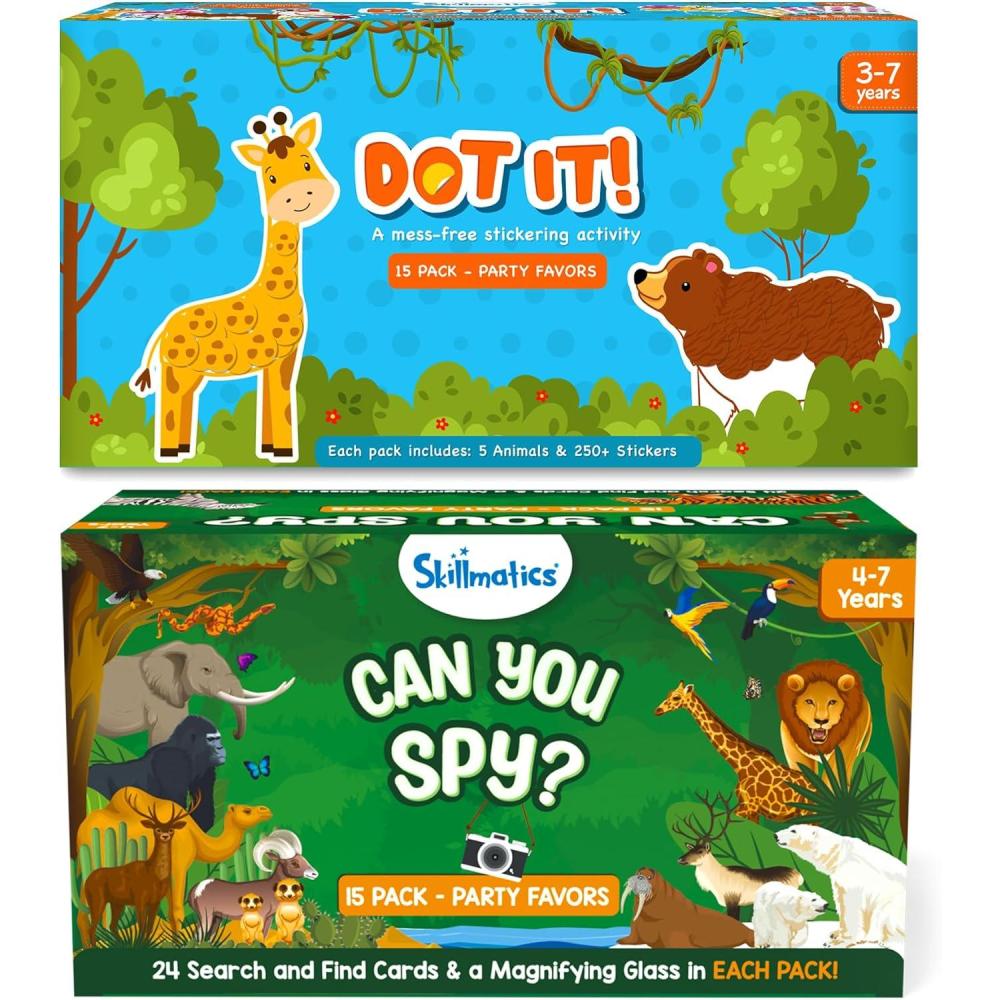 image:imageSkillmatics Dot It Animals Party Favors Pack of 15 amp Can You Spy Animals Party Favors Pack of 15 Bundle Goodie Bags Gifts for Toddlers Girls Boys Ages 3 4 5 6 7