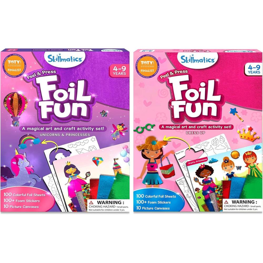 image:imageSkillmatics Foil Fun Unicorns amp Princesses amp Dress Up Bundle No Mess Art for Kids Craft Kits amp Supplies DIY Creative Activity Gifts for Girls amp Boys Ages 4 5 6 7 8 9