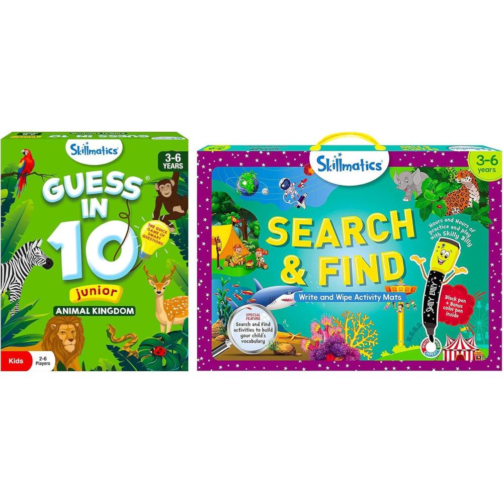 image:imageSkillmatics Guess in 10 Junior Animal Kingdom amp Search amp Find Bundle Perfect for Boys amp Girls Who Love Educational Toys amp Games Travel Friendly for Ages 3 4 5 6