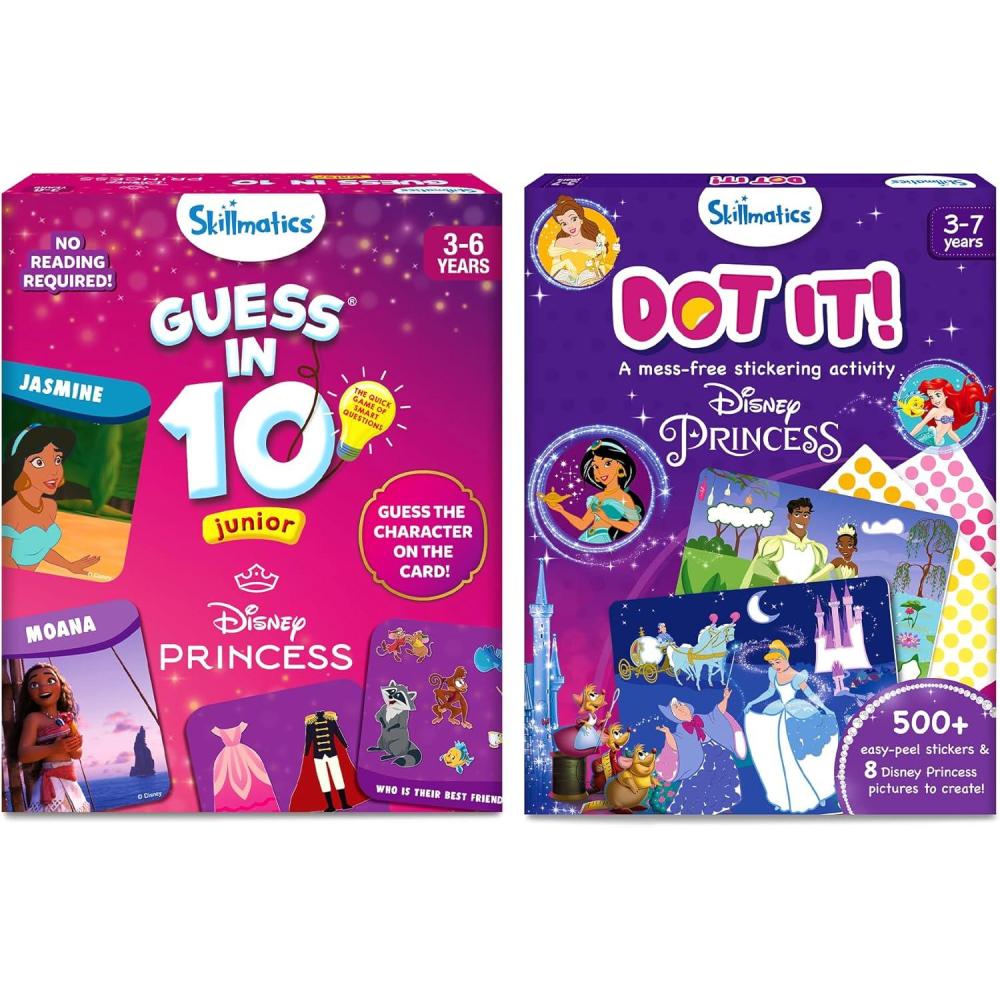 image:imageSkillmatics Guess in 10 Junior Disney Princess amp Dot It Disney Princess Bundle Travel Friendly Gifts for Boys amp Girls Ages 3 4 5 6 7