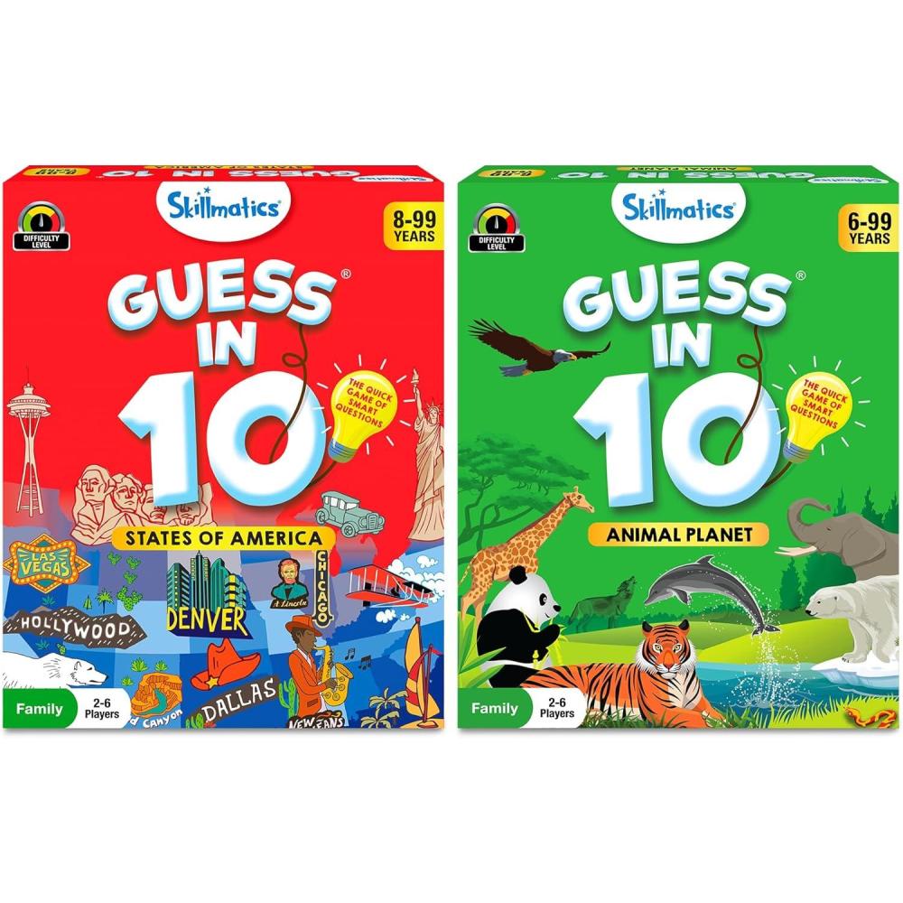 image:imageSkillmatics Guess in 10 States of America amp Guess in 10 Animal Planet Bundle Perfect for Boys Girls Kids and Families Who Love Toys Board Games Gifts for Ages 6 7 8 and Up
