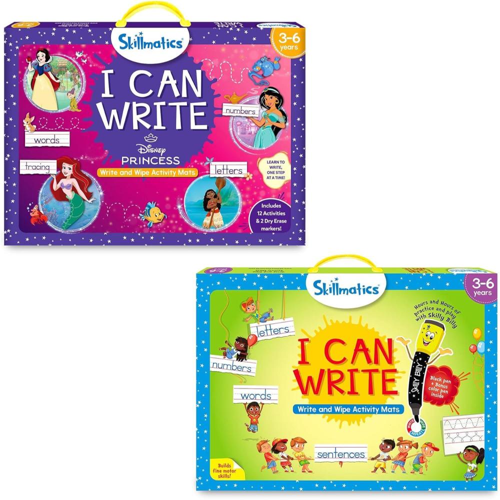 image:imageSkillmatics I Can Write Disney Princess amp I Can Write Bundle Preschool Learning Activity Kits Gifts for Toddlers Girls amp Boys Ages 3 4 5 6 Travel Toys