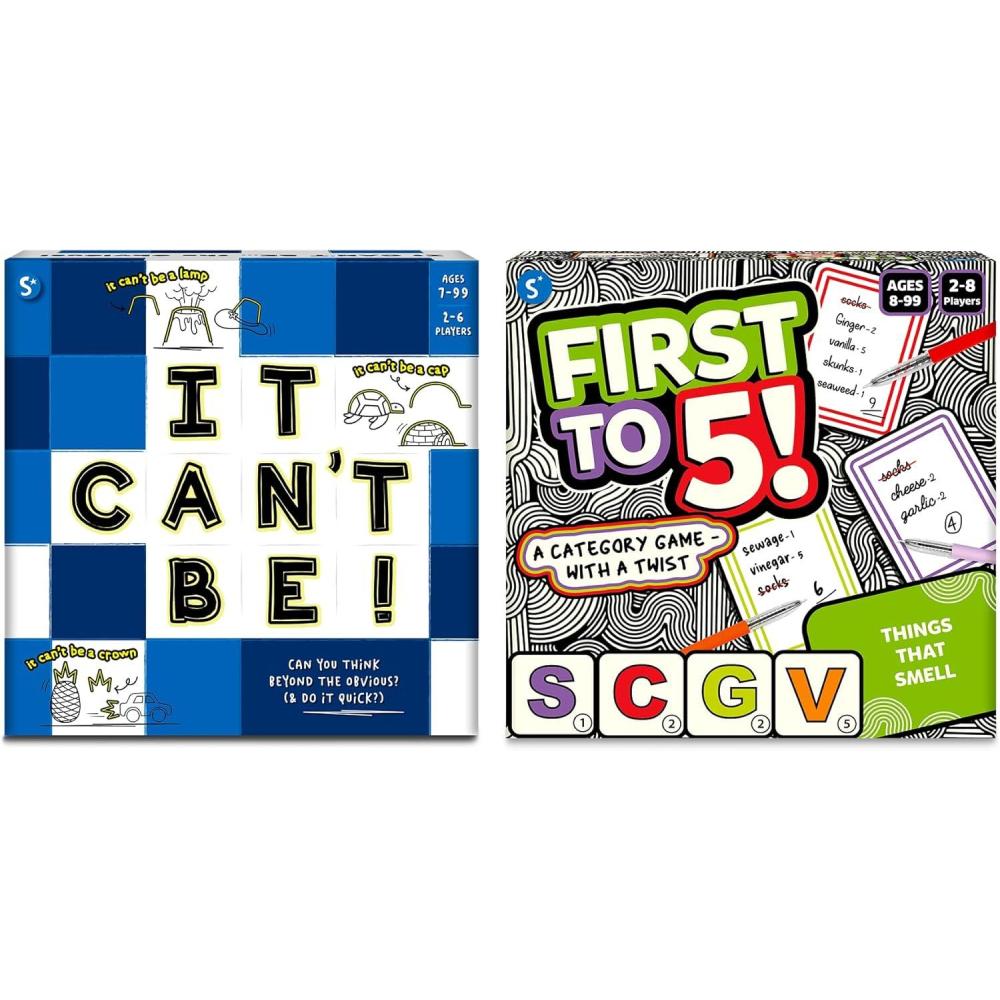 image:imageSkillmatics It Cant Be amp First to 5 Bundle Family Game Quick Thinking Fun Card Game Gifts for Kids Teens Adults Ages 7 8 9 10 and Up