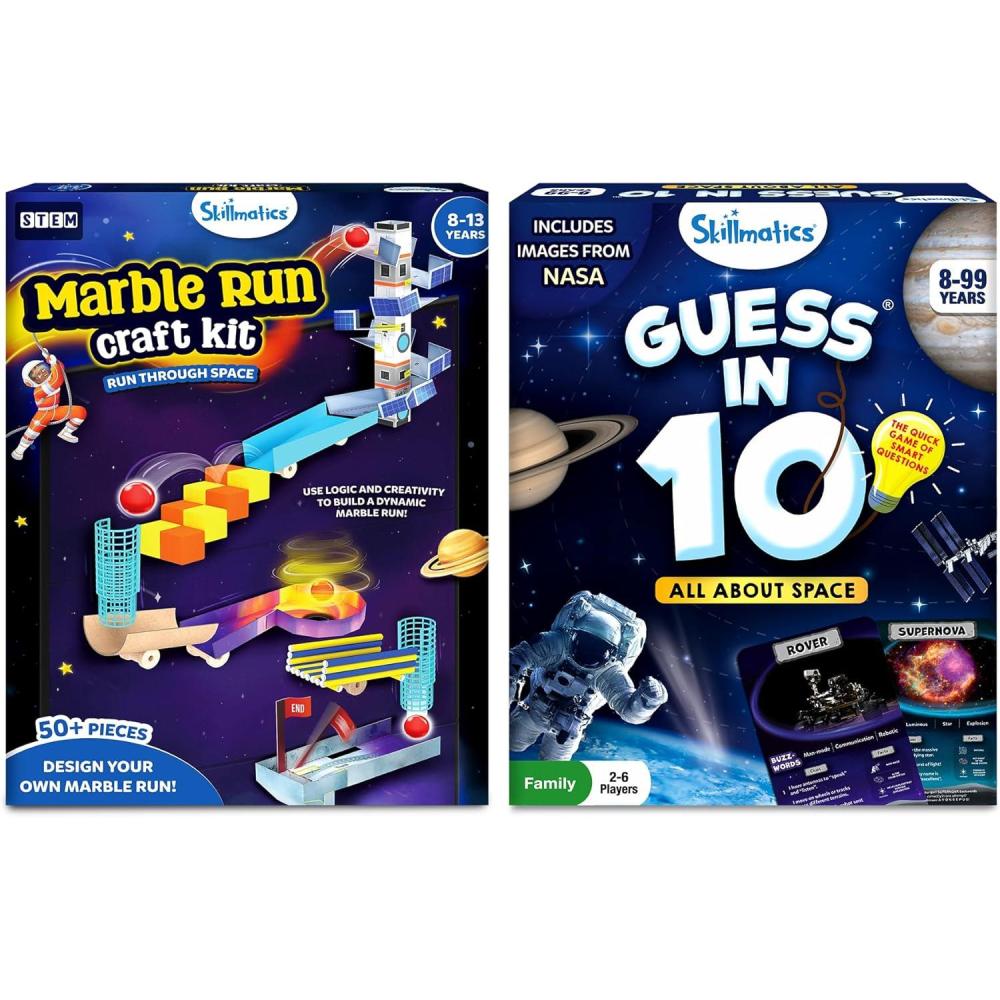 image:imageSkillmatics Marble Run Space amp Guess in 10 Space Theme Bundle Gifts for Toddlers Girls amp Boys Ages 8 9 10 11 12 13 and Up
