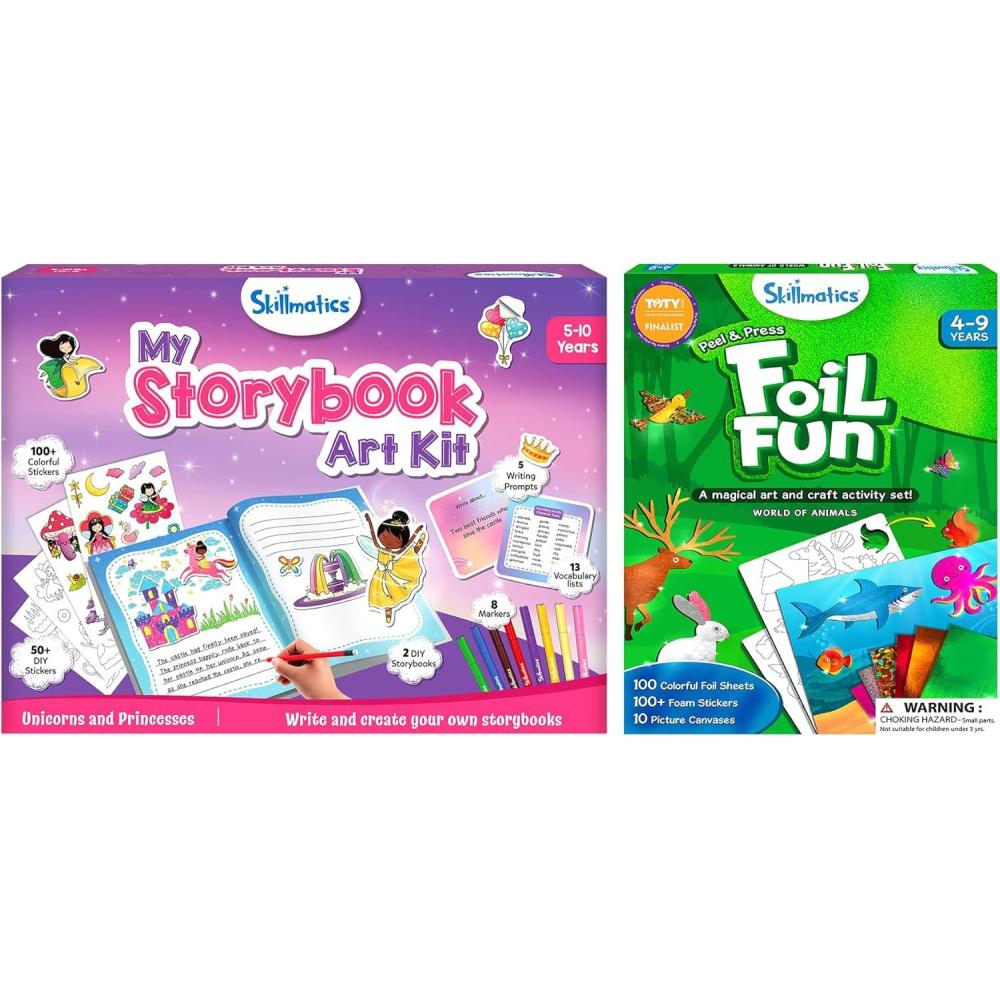 image:imageSkillmatics My Storybook Art Kit Unicorn amp Princesses amp Foil Fun Animals Bundle No Mess Art for Kids DIY Creative Activity Gifts for Boys amp Girls Ages 4 5 6 7 8 9 10