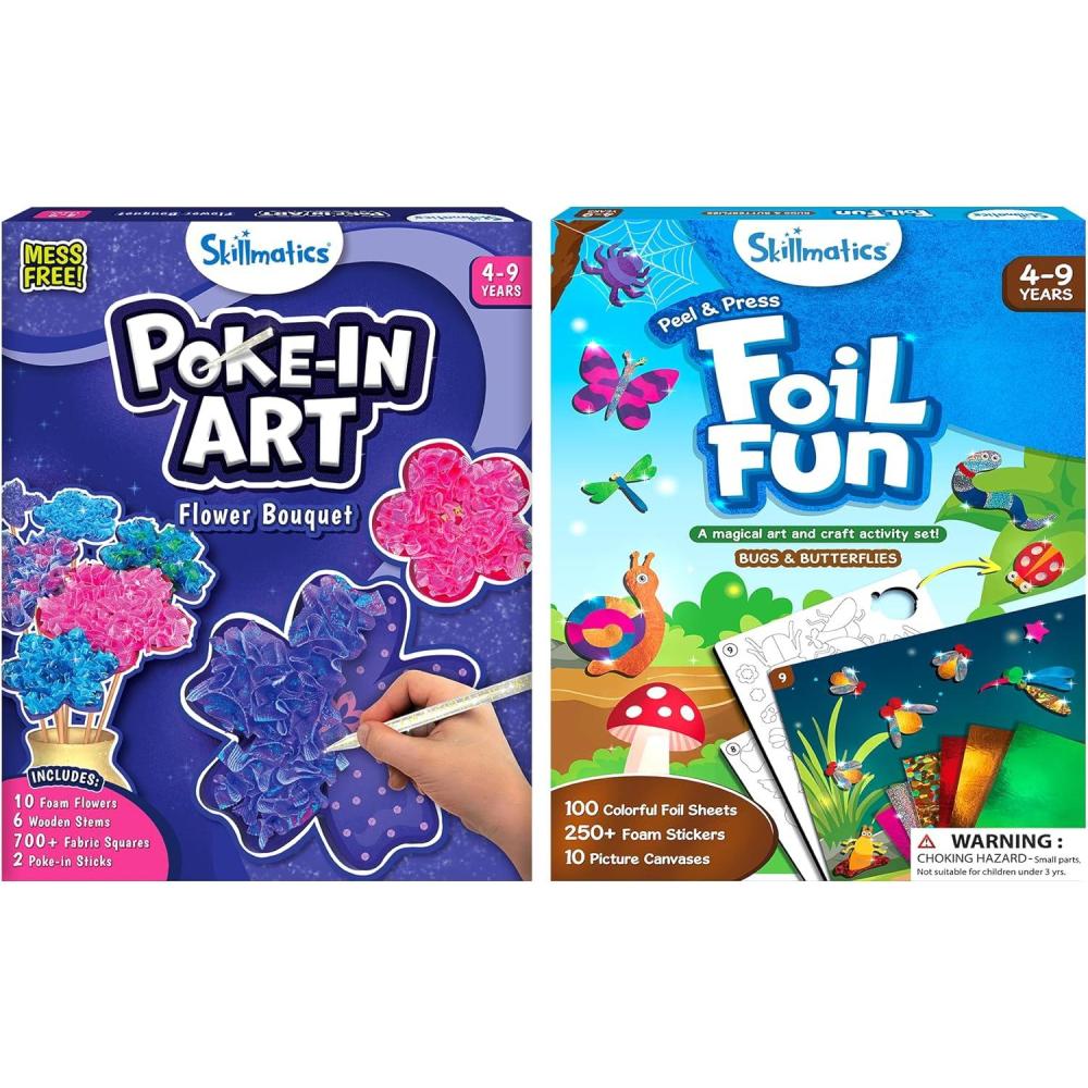 image:imageSkillmatics Poke in Art Flower Bouquet amp Foil Fun Bugs and Butterflies Bundle No Mess Art for Kids DIY Creative Activity Gifts for Boys amp Girls Ages 4 5 6 7 8 9