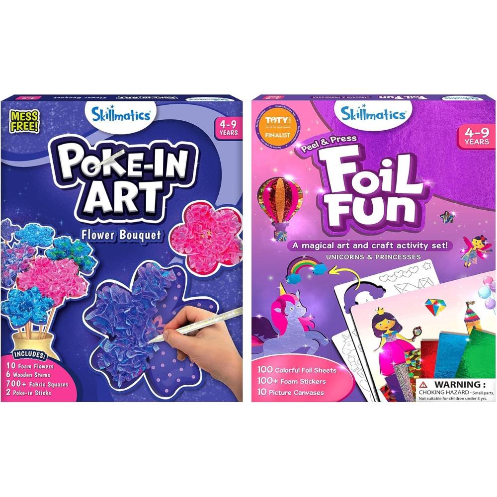 image:imageSkillmatics Poke in Art Flower Bouquet amp Foil Fun Unicorns amp Princesses Bundle No Mess Art for Kids DIY Creative Activity Gifts for Boys amp Girls Ages 4 5 6 7 8 9