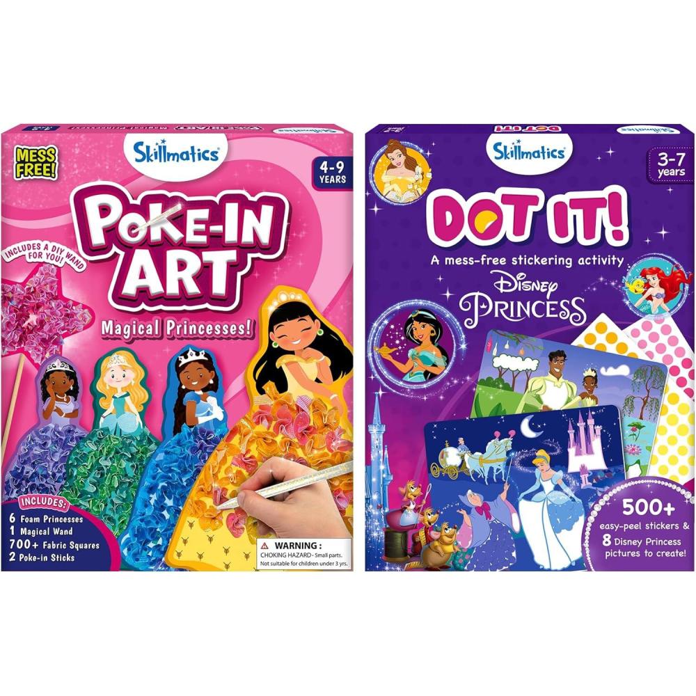 image:imageSkillmatics Poke in Art Magical Princess amp Dot it Disney Princess Bundle No Mess Art for Kids DIY Creative Activity Gifts for Boys amp Girls Ages 3 4 5 6 7 8 9