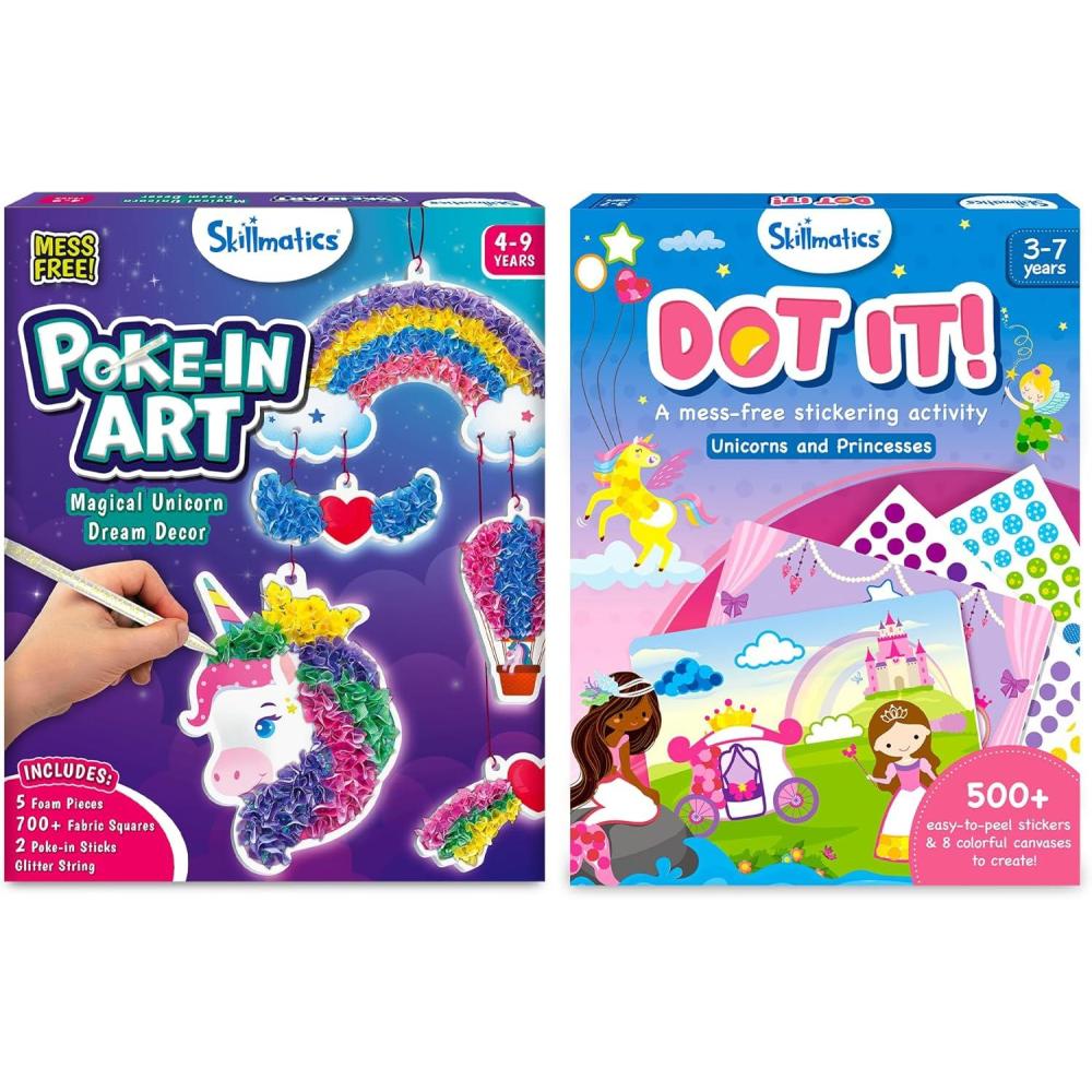 image:imageSkillmatics Poke in Art Unicorns Dream Decor amp Dot It Unicorns and Princesses Bundle MessFree Art for Kids DIY Craft Kits Creative Activity Gifts for Ages 3 4 5 6 7 8 9
