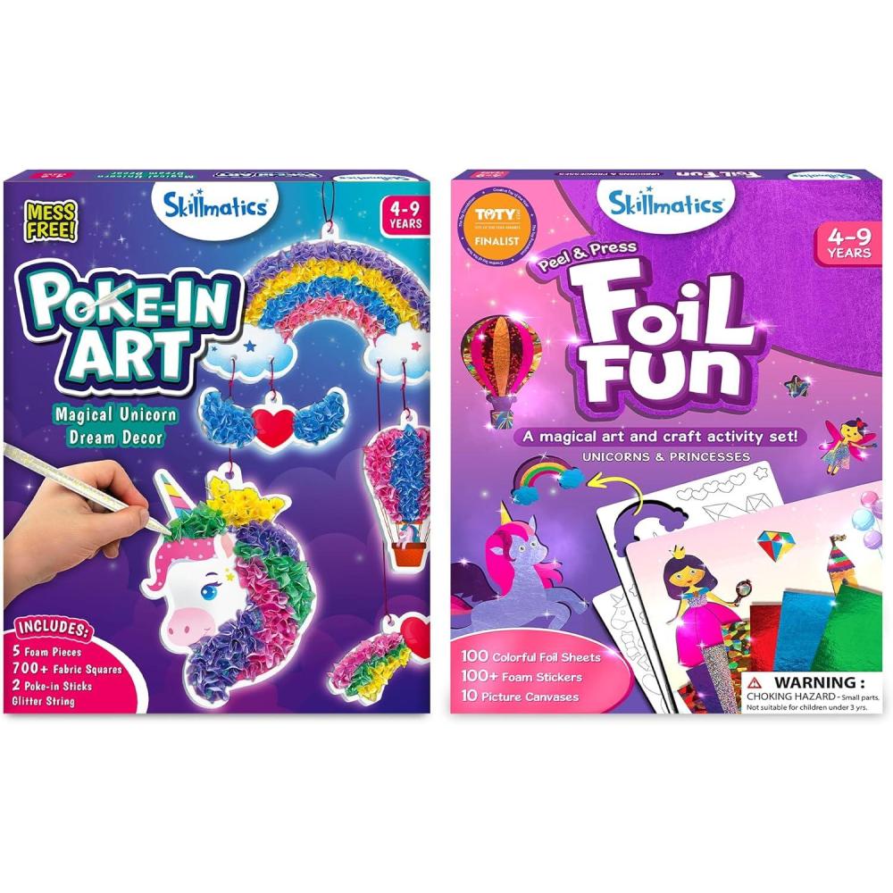 image:imageSkillmatics Poke in Art Unicorns Dream Decor amp Foil Fun Unicorns and Princesses Bundle MessFree Art for Kids DIY Craft Kits Creative Activity Gifts for Ages 4 5 6 7 8 9