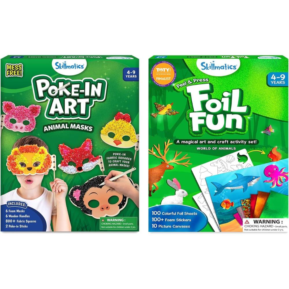 image:imageSkillmatics Pokein Art  Animal Masks amp Foil Fun Animals Bundle Fun DIY Activity for Kids Gifts for Toddlers Girls amp Boys Ages 4 5 6 7 8 9