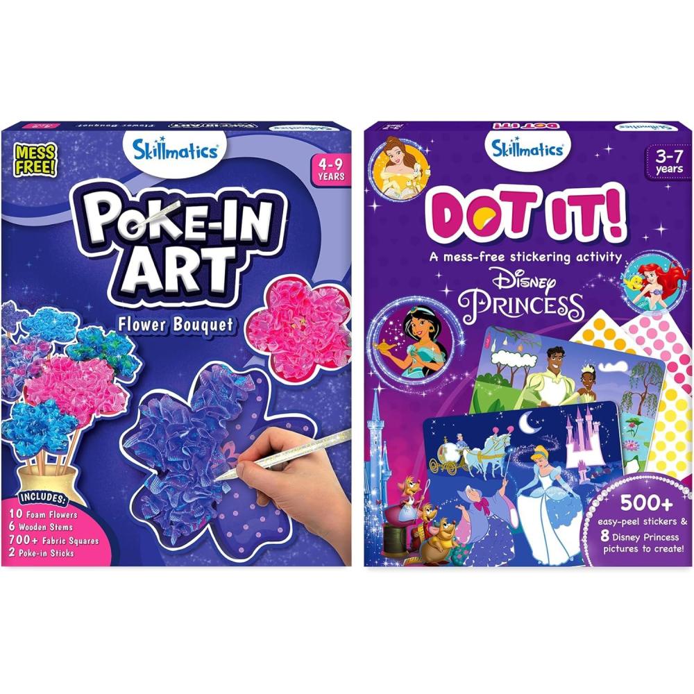image:imageSkillmatics Pokein Art Flower Bouquet amp Dot It Disney Princess Bundle No Mess Art for Kids DIY Creative Activity Gifts for Boys amp Girls Ages 3 4 5 6 7 8 9
