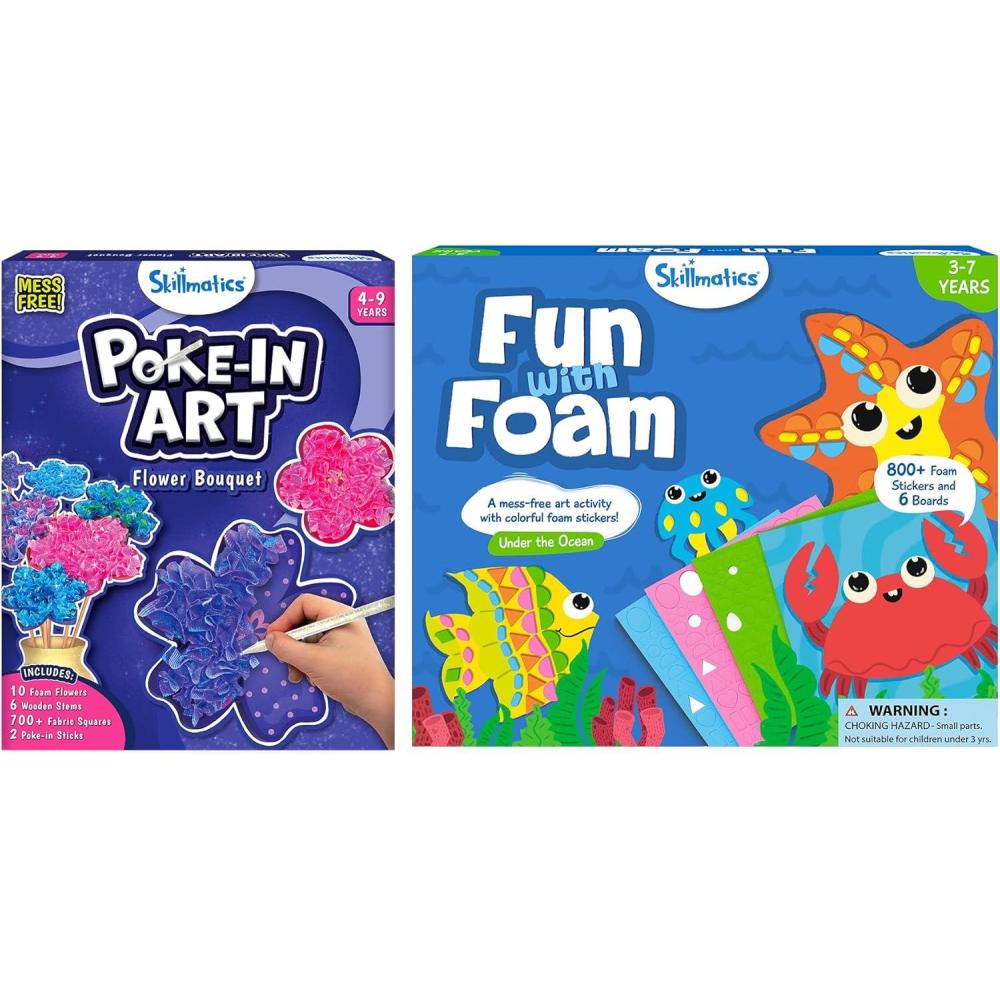 image:imageSkillmatics Pokein Art Flower Bouquet amp Fun with Foam Underwater Bundle No Mess Art for Kids DIY Creative Activity Gifts for Boys amp Girls Ages 3 4 5 6 7 8 9