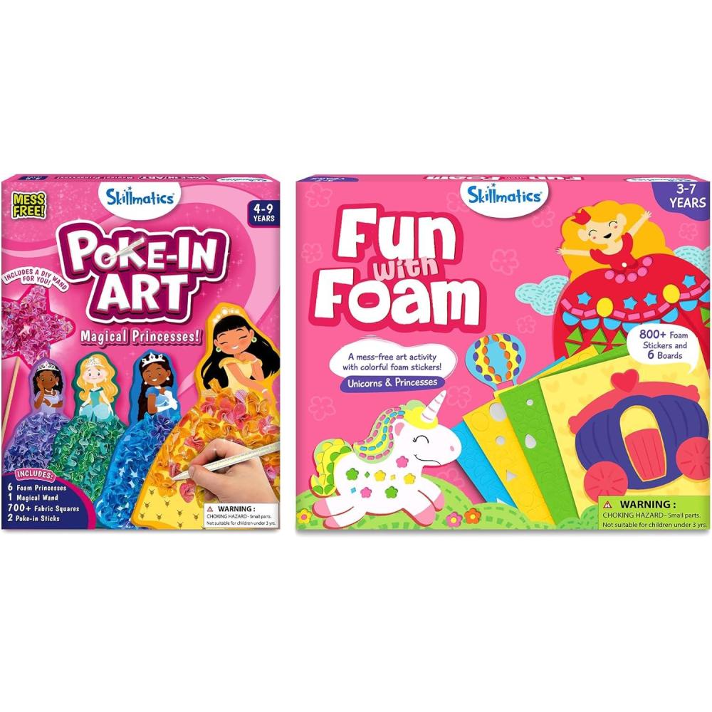 image:imageSkillmatics Pokein Art Magical Princess amp Fun with Foam Unicorns and Princesses Bundle No Mess Art for Kids DIY Creative Activity Gifts for Boys amp Girls Ages 3 4 5 6 7 8 9