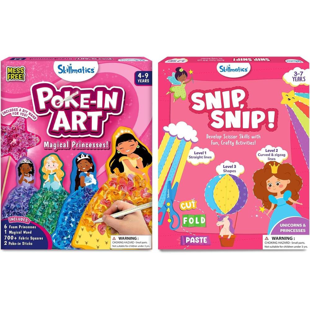 image:imageSkillmatics Pokein Art Magical Princess amp Snip Snip Unicorns and Princesses Bundle No Mess Art for Kids DIY Creative Activity Gifts for Boys amp Girls Ages 3 4 5 6 7 8 9