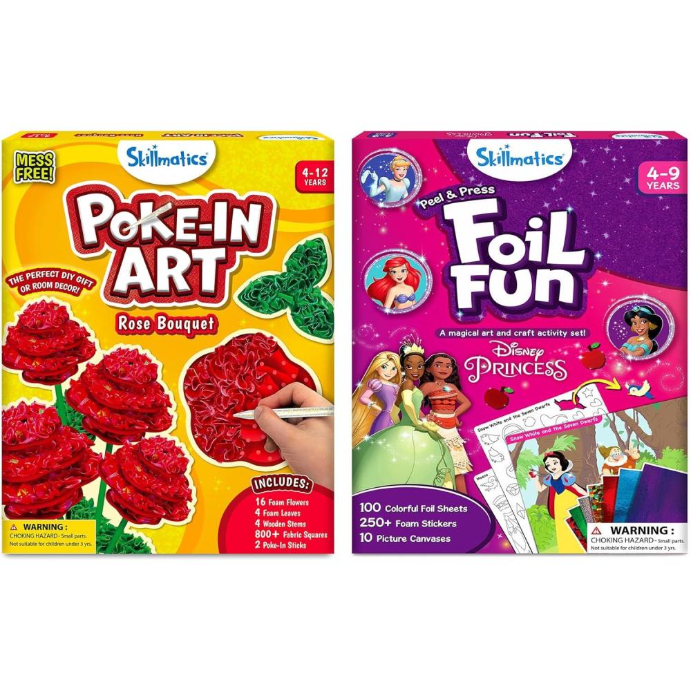 image:imageSkillmatics Pokein Art Rose Bouquet amp Foil Fun Disney Princess Bundle No Mess Art for Kids DIY Creative Activity Gifts for Boys amp Girls Ages 4 5 6 7 8 9 10 11 12