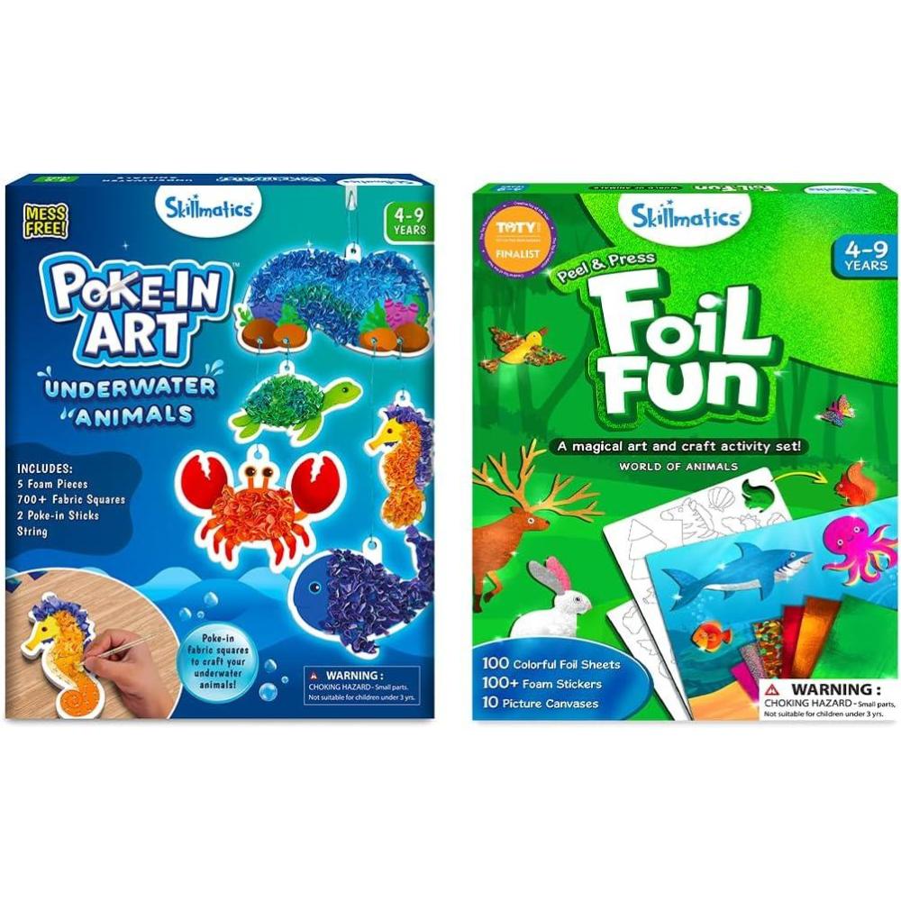 image:imageSkillmatics Pokein Art Underwater Animals amp Foil Fun Animals Bundle No Mess Art for Kids DIY Creative Activity Gifts for Boys amp Girls Ages 4 5 6 7 8 9