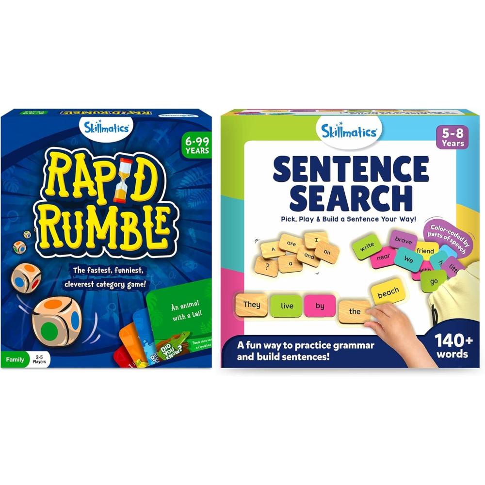 image:imageSkillmatics Rapid Rumble amp Sentence Search Bundle Educational Toy amp Fun for Family Game Night Fun Educational Board Games for Ages 5 6 7 8 9 amp Up