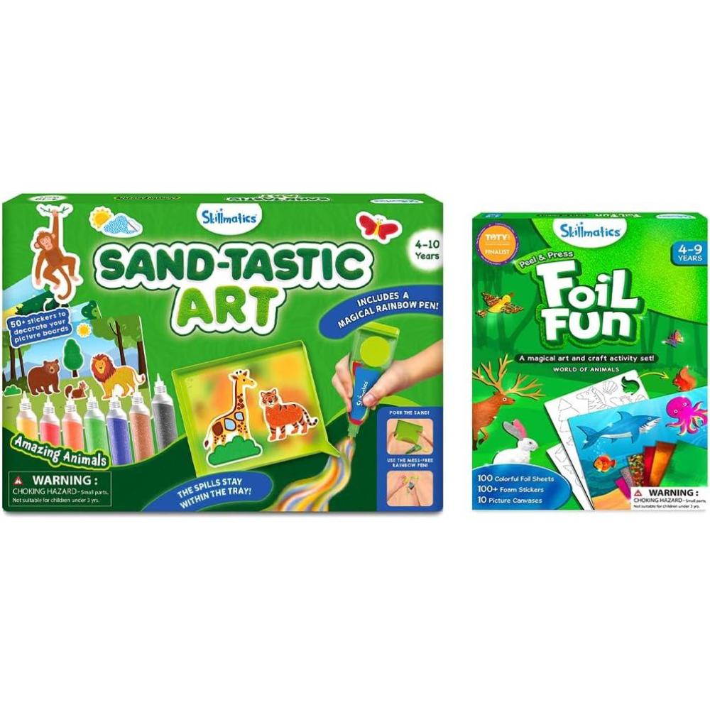 image:imageSkillmatics SandTastic Art Animals amp Foil Fun Animals Bundle Art amp Craft Kits for Kids DIY Creative Activity Gifts for Girls amp Boys Ages 4 5 6 7 8 9 10