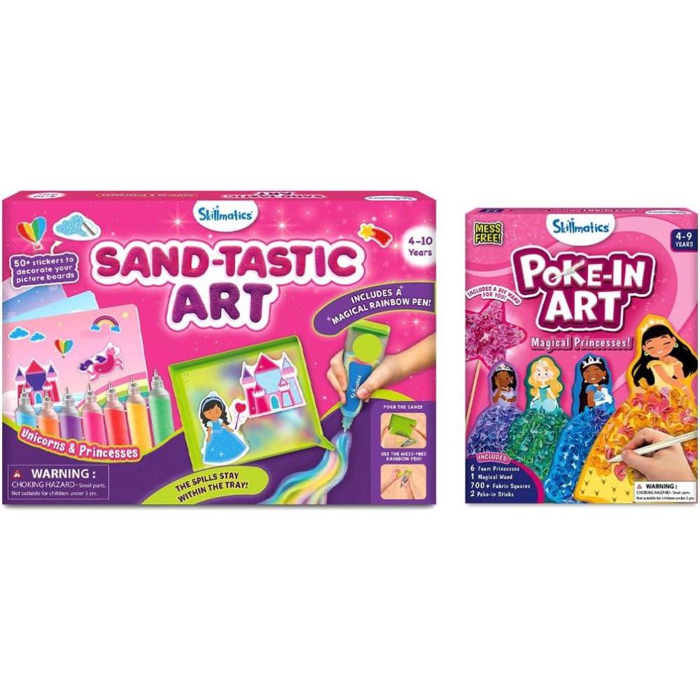 image:imageSkillmatics SandTastic Art Unicorns and Princesses amp Pokein Art Magical Princesses Bundle Art amp Craft Kits for Kids DIY Creative Activity Gifts for Girls amp Boys Ages 4 5 6 7 8 9 10