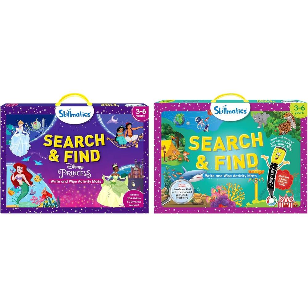 image:imageSkillmatics Search amp Find Disney Princess and Search amp Find Bundle Educational Game Perfect for Kids Toddlers Who Love Toys Art and Craft Activities Gifts for Girls and Boys Ages 3 4 5 6