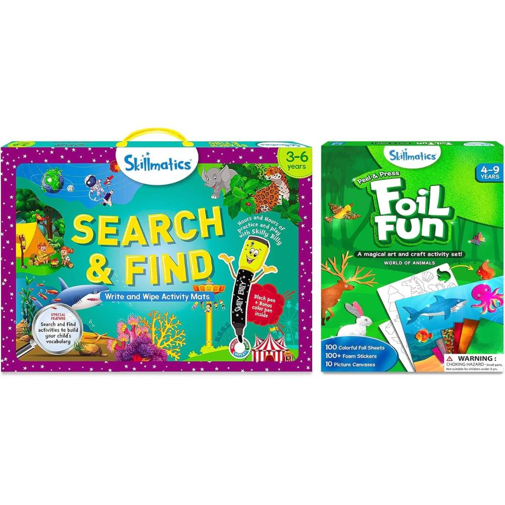 image:imageSkillmatics Search amp Find and Foil Fun Animals Bundle Fun Activity Kits Travel Toys Gifts for Girls amp Boys Ages 3 4 5 5 6 7 8 9