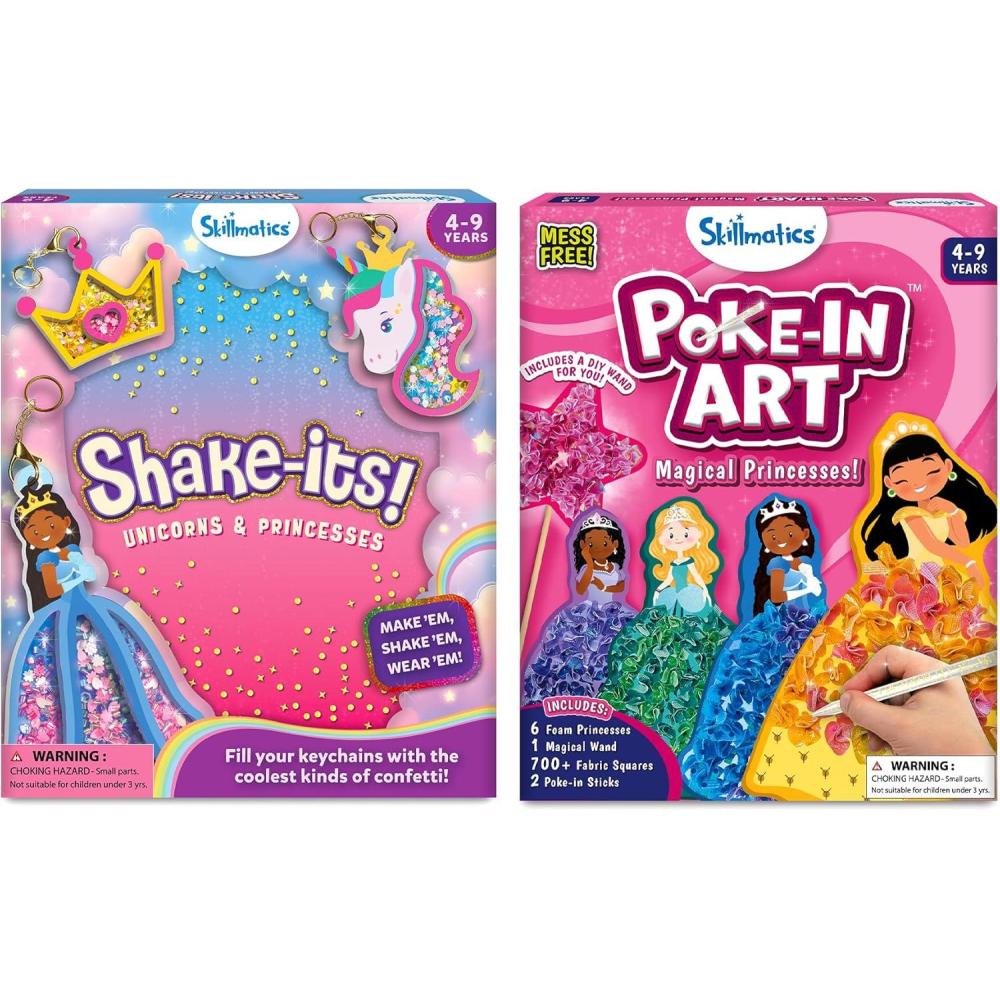 image:imageSkillmatics Shake Its Unicorns amp Princesses amp Pokein Art Magical Princesses Bundle Art amp Craft Kits for Kids DIY Creative Activity Gifts for Girls amp Boys Ages 4 5 6 7 8 9