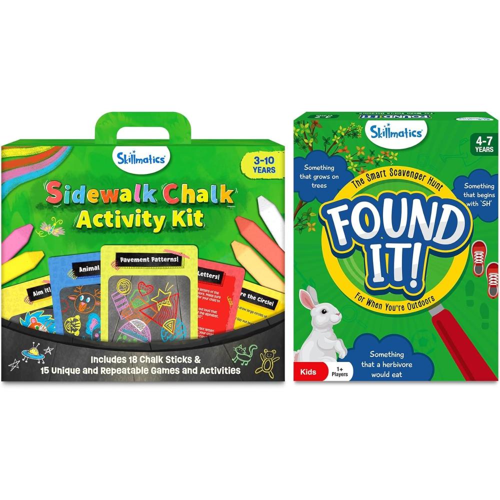 image:imageSkillmatics Sidewalk Chalk Activity Kit amp Found It Outdoor Bundle Creative Outdoor Fun Gifts for Ages 3 and Up