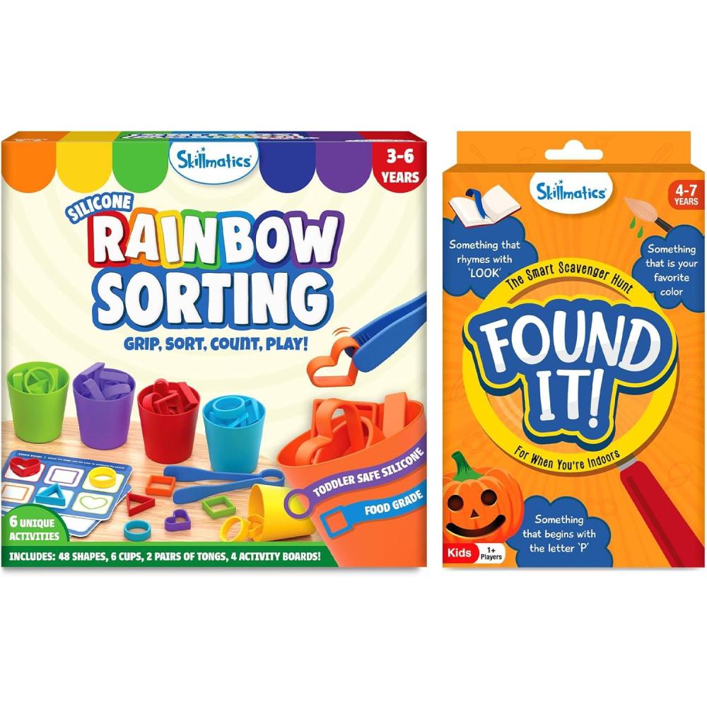 image:imageSkillmatics Silicone Rainbow Sorting amp Found It Indoor Bundle Fun Learning Games Educational Toys Gifts for Toddlers amp Preschoolers Ages 3 4 5 6 7