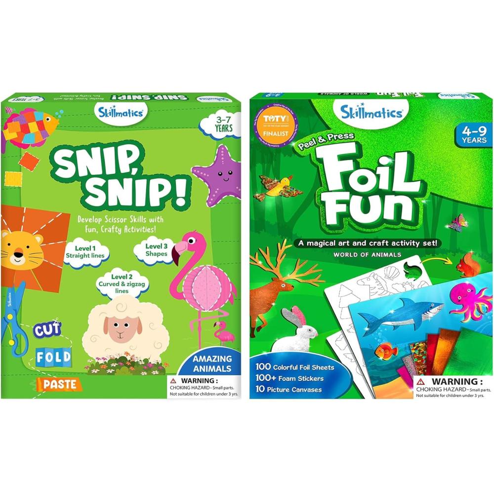 image:imageSkillmatics Snip Snip Animals amp Foil Fun Animals Bundle Fun amp Creative Activity Gifts for Toddlers Girls amp Boys Ages 3 4 5 6 7 8 9