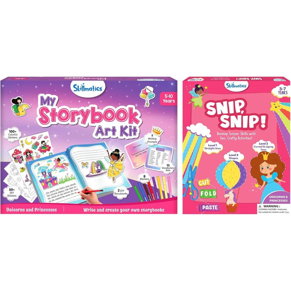 image:imageSkillmatics Storybook Art Kit amp Snip Snip Unicorns amp Princesses Theme Bundle Gifts for Toddlers Girls amp Boys Ages 5 6 7 8 9 10