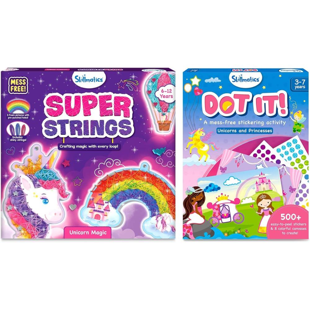 image:imageSkillmatics Super Strings Unicorn Magic amp Dot it Unicorns and Princesses Bundle MessFree Art for Kids Craft Kits amp Supplies DIY Creative Activity Gifts for Girls amp Boys Ages 312