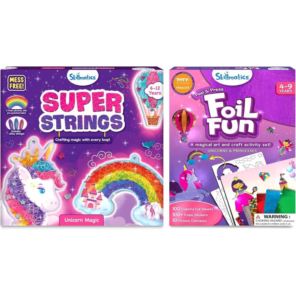 image:imageSkillmatics Super Strings Unicorn Magic amp Foil Fun Unicorns amp Princesses Bundle MessFree Art for Kids Craft Kits amp Supplies DIY Creative Activity Gifts for Girls amp Boys Ages 410