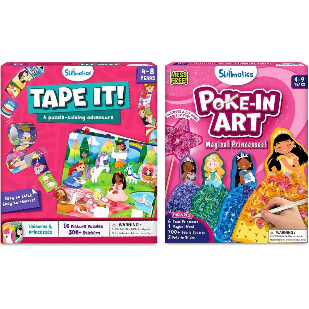 image:imageSkillmatics Tape It Unicorns and Princesses amp Pokein Art Magical Princesses Bundle Art amp Craft Kits Gifts for Boys amp Girls Ages 4 5 6 7 8 9