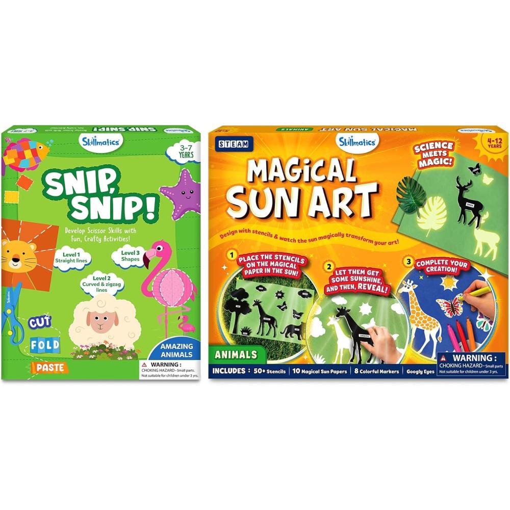 image:imageSnip Snip Animals amp Magical Sun Art Animals Bundle MessFree Creative Play Fine Motor Skills Craft Kit for Kids Ages 3 4 5 6 7 8 9 10 11 12