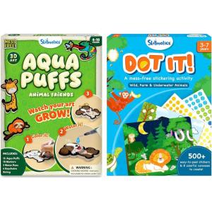 Skillmatics Aqua Puffs Animals & Dot It Animals Bundle, Mess-Free Art for Kids, DIY Craft Kits, Creative Activity, Gifts for Ages 3, 4, 5, 6, 7, 8, 9, 10