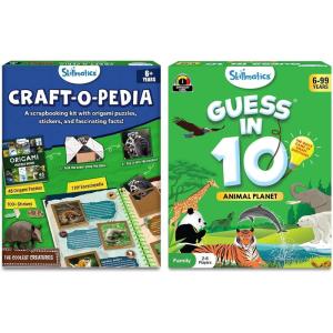 Skillmatics Craft-o-pedia Coolest Creatures Scrapbooking Kit & Guess in 10 Animal Planet Bundle, Perfect for Boys, Girls, Kids & Families Who Love Educational Toys, Gifts for Ages 6, 7, 8, 9, 10 & Up