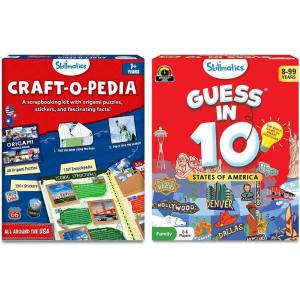 Skillmatics Craft-o-pedia USA Scrapbooking Kit & Guess in 10 States of America Bundle, Perfect for Boys, Girls, Kids & Families Who Love Educational Toys, Gifts for Ages 7, 8, 9, 10 and Up