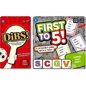Skillmatics Dibs & First to 5 Bundle, Family & Party Game, Fun Card & Fun Board Game, Gifts for Kids, Teens, Adults Ages 8, 9, 10 and Up