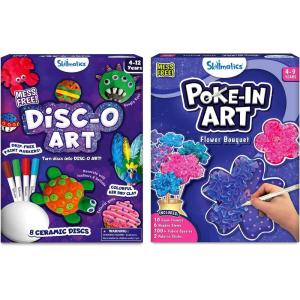Skillmatics Disc-o Art & Poke-in Art Flower Bouquet Bundle, DIY Creative Activity, Gifts for Boys & Girls Ages 4, 5, 6, 7, 8, 9, 10, 11, 12