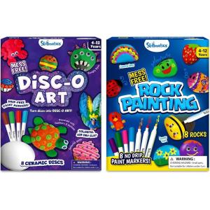 Skillmatics Disc-o Art & Rock Painting Bundle, No Mess Art for Kids, DIY Creative Activity, Gifts for Boys & Girls Ages 4, 5, 6, 7, 8, 9, 10, 11, 12