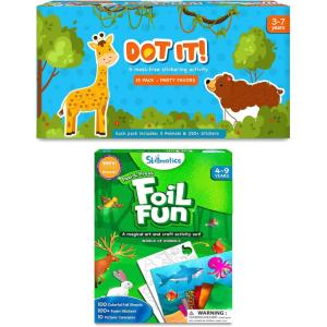 Skillmatics Dot It Animals Party Favors (Pack of 15) & Foil Fun Animals Bundle, Craft Kits, DIY Activity, Gifts for Toddlers, Girls, Boys Ages 3, 4, 5, 6, 7, 8, 9