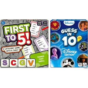 Skillmatics First to 5 & Guess in 10 Disney Bundle, Family Games, Fun Card Game, Gifts for Kids, Teens, Adults Ages 6, 7, 8 and Up