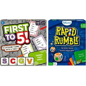 Skillmatics First to 5 and Rapid Rumble Bundle, Category Games, Family and Party Game, Gifts for Kids, Teens, Adults Ages 6, 7, 8, 9, 10 and Up