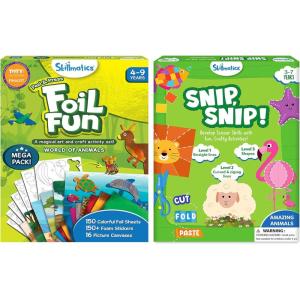 Skillmatics Foil Fun Animal Mega Pack & Snip, Snip Animals Bundle, No Mess Sticker Art for Kids, Craft Kits, DIY Activity, Gifts for Boys & Girls Ages 3, 4, 5, 6, 7, 8, 9